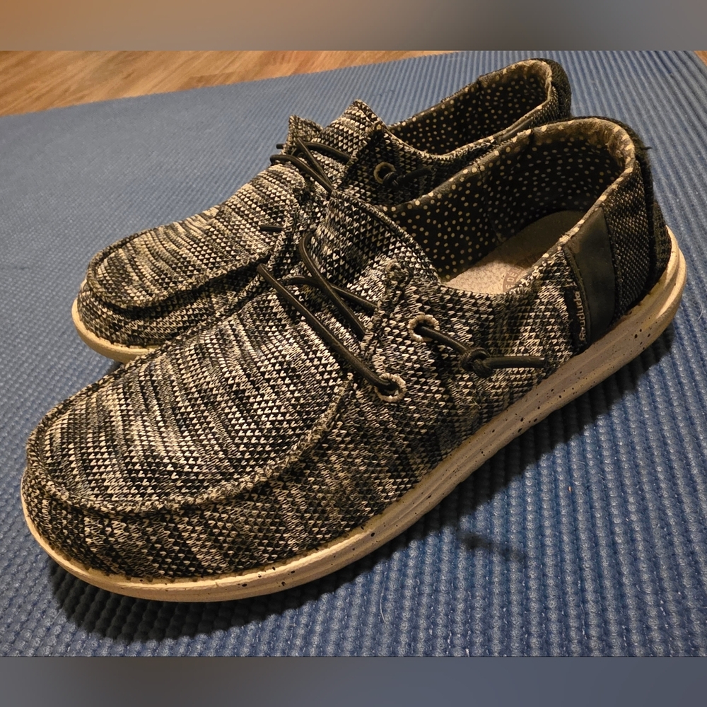 Hey Dude Wendy Navy and Gray Loafers